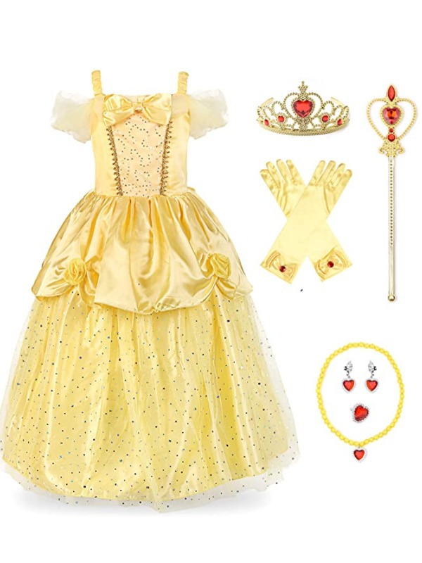 Niñas traje de Halloween Belle princesa vestido de campana belleza y bestia vestido