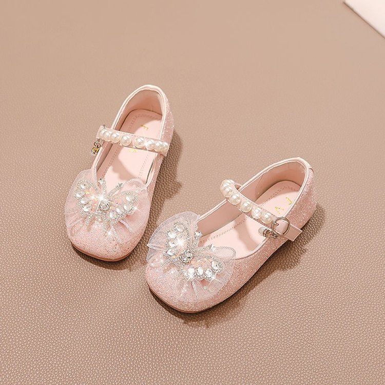 Zapatos de Cristal para Niña de Tela de Lentejuelas, Suela Suave con Cierre Adhesivo, para Escenario