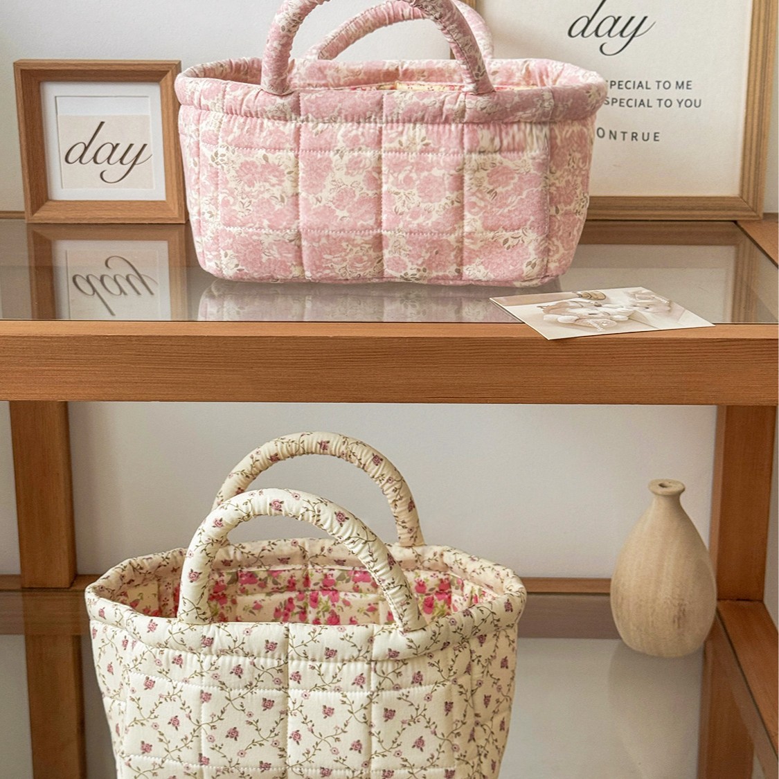 Cross-Border Pastoral Floral Dirty Laundry Basket, Desktop Cosmetics Storage Basket, Multi-Functional Toy and Snack Organizer Basket