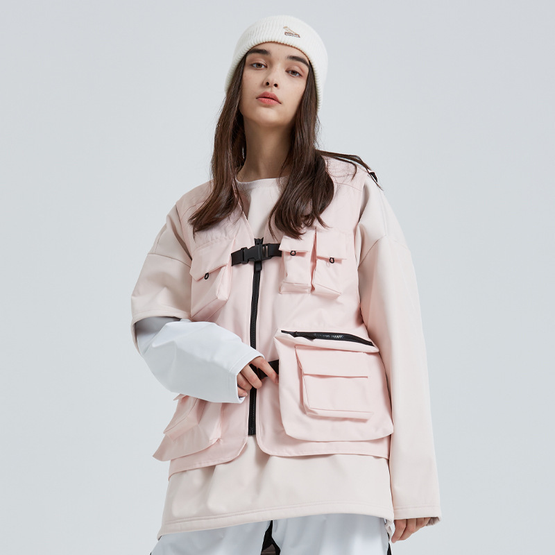 2023 Trendy Ski Suit Men's and Women's Outdoor Snowboard Vest Internet Celebrity Niche Coat Top Sweater Outer Wear