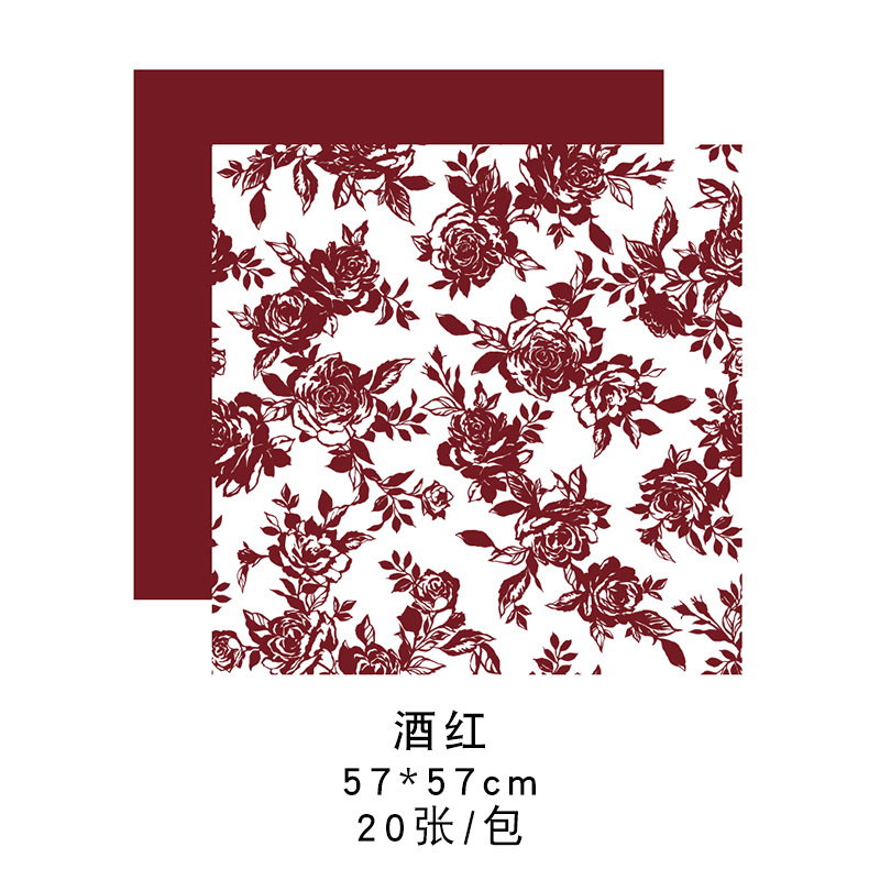 Huaxi Qixi historia del día de San Valentín rosa impresa película impermeable red papel de embalaje de flores ramo de flores papel de embalaje floral