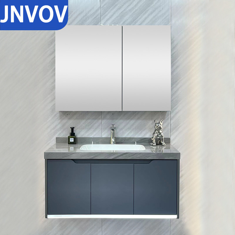 卫生间陶瓷一体盆纯实木浴室柜组合卫浴洗脸洗手台简约洗漱台套装