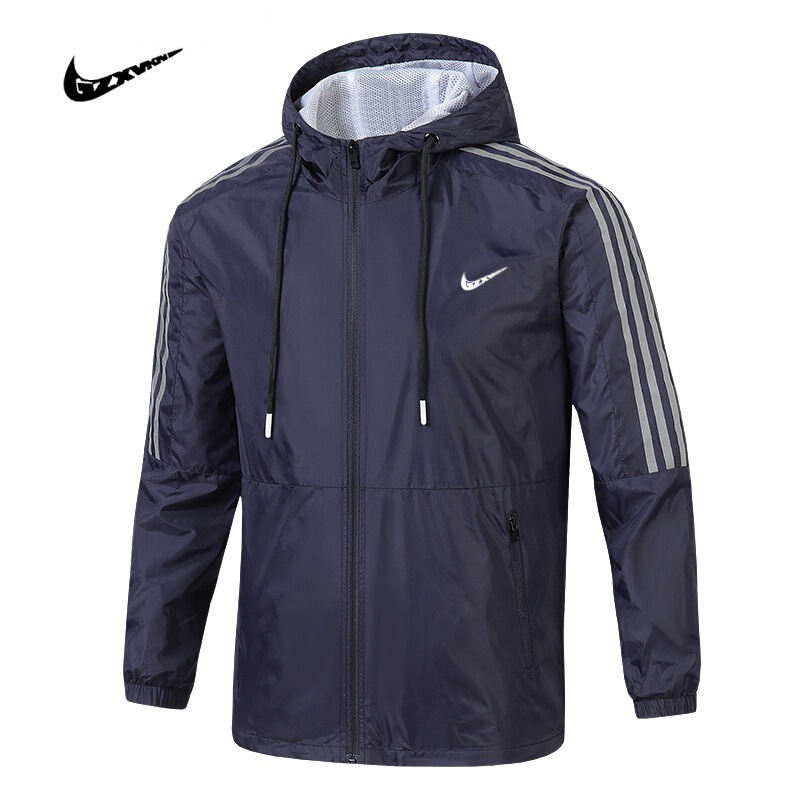 Cross-Border Hooded Jacket New Spring Men's Trendy Brand Three-Stripe Top Casual Fashion Versatile Loose Sports Coat