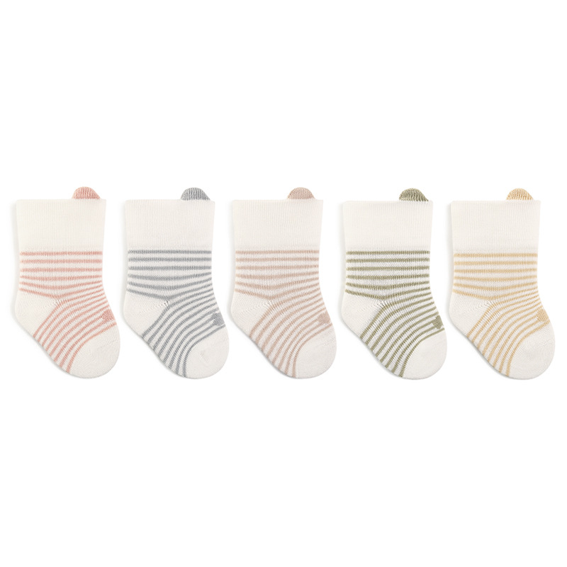 Calcetines para bebés primavera y otoño calcetines de algodón rayas medias calcetines para niños y niñas primavera lindos calcetines deportivos casuales versátiles