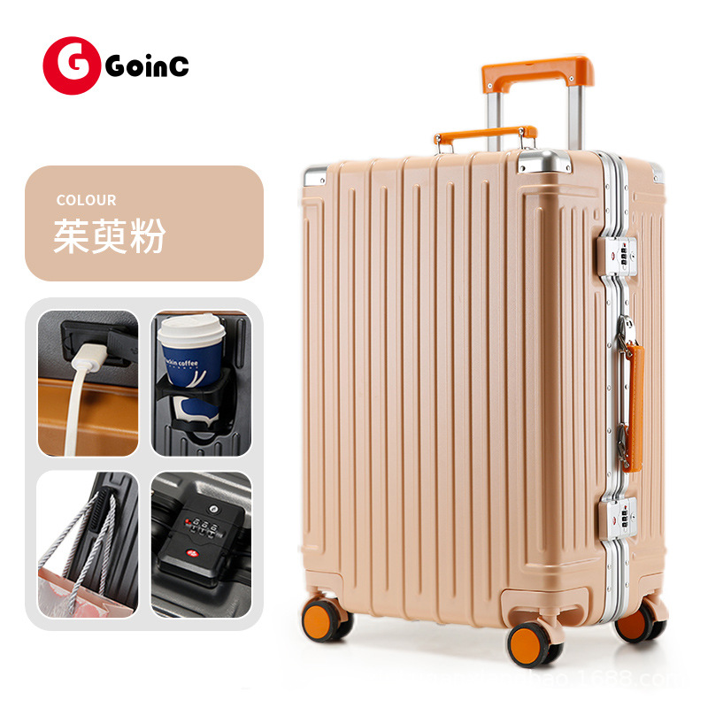 2025 nueva maleta multifuncional de color de contraste para mujer, maleta de embarque de 20 pulgadas, maleta de alto valor de 24 pulgadas para hombre