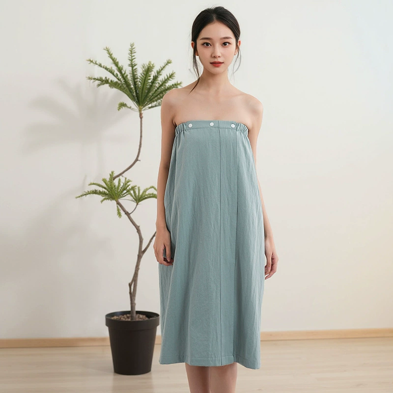 Домашняя ванна может носить полотенце для груди Салон красоты юбка для ванной Тонкий Моне хлопчатобумажное ночное платье халат