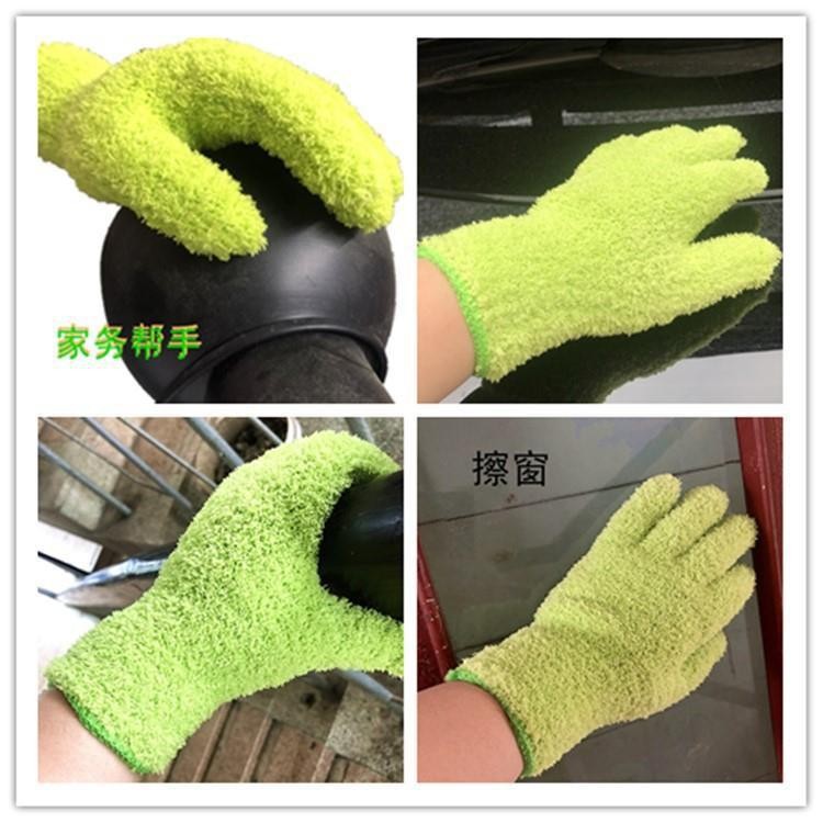 Guantes de limpieza de polvo Guantes de eliminación de polvo de media lana de microfibra