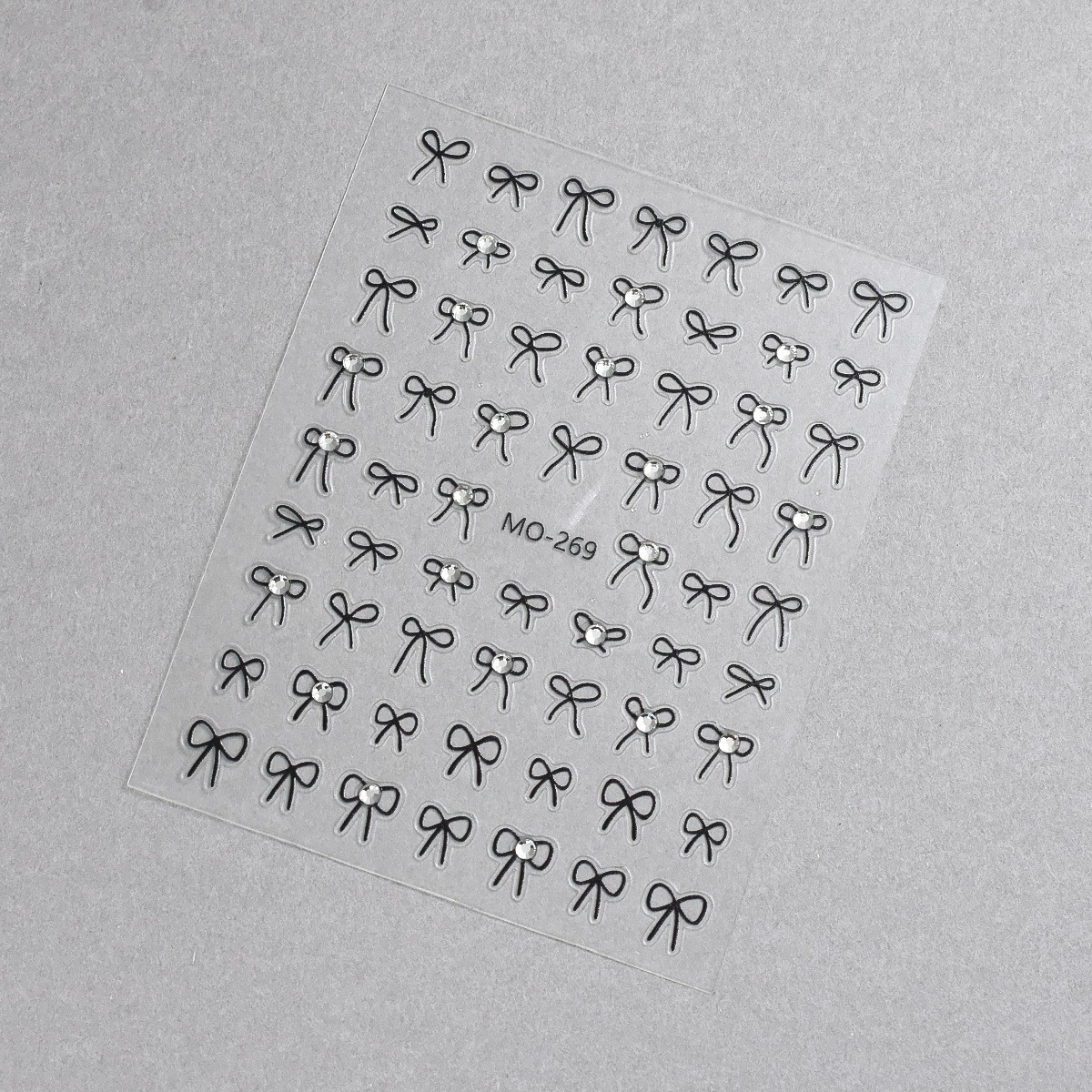 Pegatinas de uñas en relieve tridimensional de cristal de diamante arco negro blanco arco lindo 3D calcomanías adhesivas decoraciones