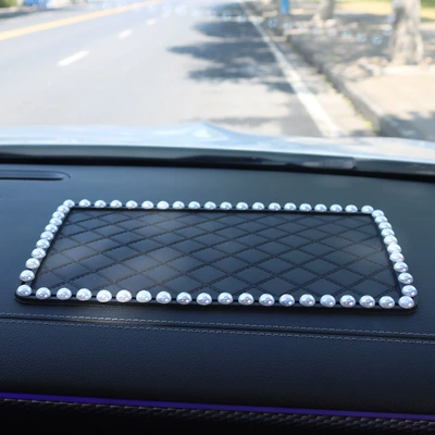 Anti-slip mat diamond-encrusted Camellia car anti-slip - large-rectangular-color-pearl-2614cm
