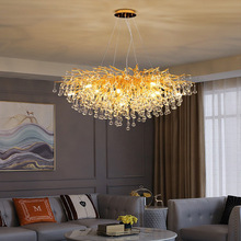客廳吊燈港式輕奢水晶創意鋁材歐式藝術卧室吊燈北歐后現代吊燈