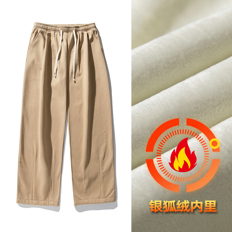 Quần dài vải cotton nguyên chất Nhật Bản dành cho nam mùa xuân 2024 mới theo phong cách retro thiết kế xếp li đôi quần dài đa năng dành cho nam