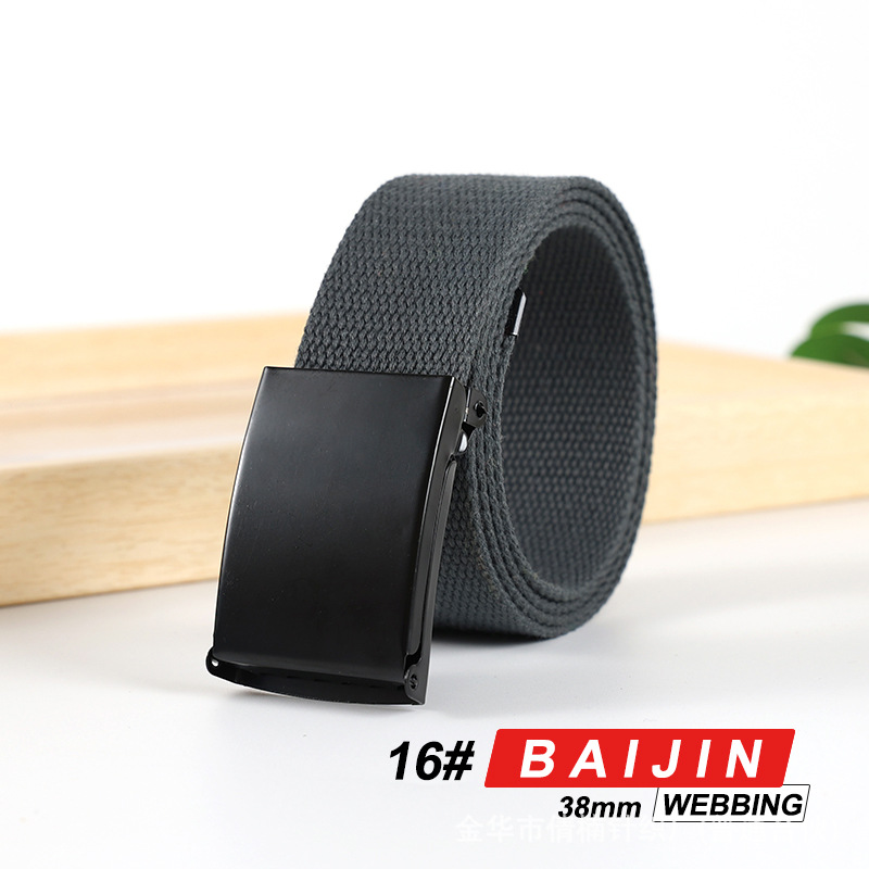 Cinturón unisex de lona y algodón con logo personalizado, estilo casual para estudiantes y negocios