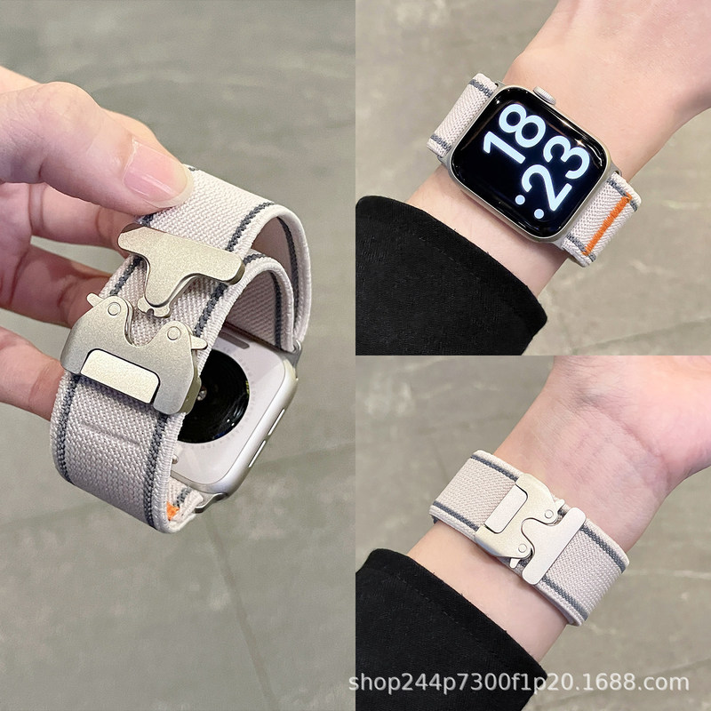Suitable for Applewatch11 Watch Strap Apple Watch Iwatch9 New Model S10 Elastic Loop Woven Parachute Se