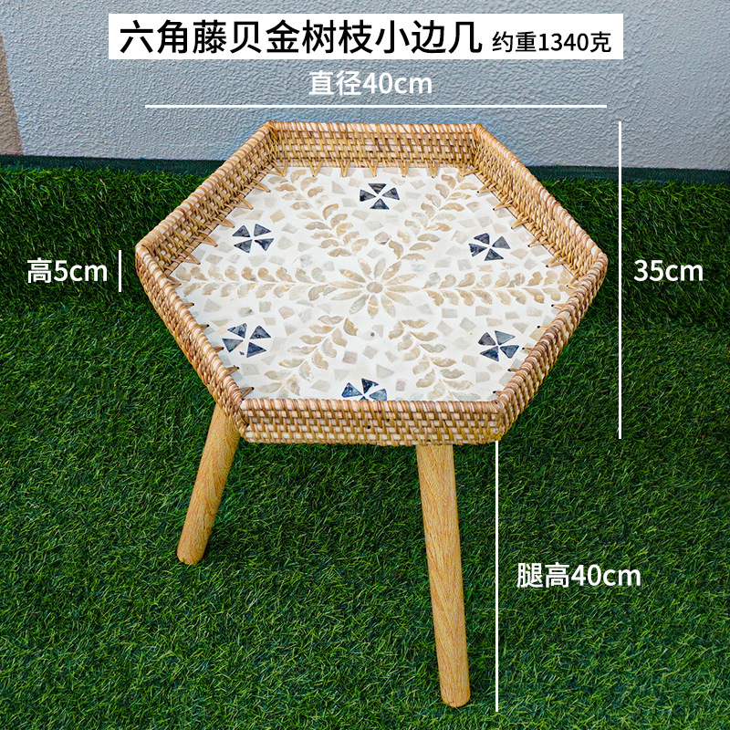 Mesa de té de madera sólida, mesa de té de madera sólida, sofá de salón, mesa redonda de balcón, mesa de té de almacenamiento en el hogar