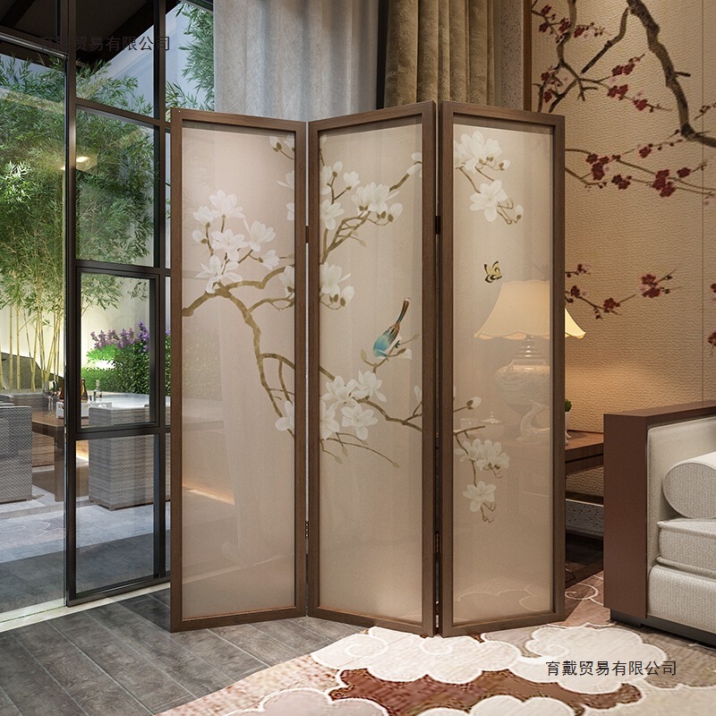 Chinese-Style Retro Folding Screen for Hotel, Landscape Design, Movable, Black Walnut Wood, Entryway, Living Room, Bedroom, Solid Wood Folding Screen Chinese-Style Retro Folding Screen for Hotel, Landscape Design, Movable, Black Walnut Wood, Entryway, Living Room, Bedroom, Solid Wood Folding Screen
