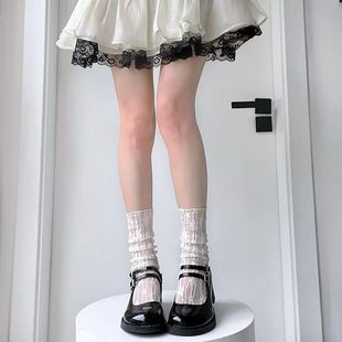 White Lace Piled Socks Children's Mid-Length Socks Summer Mesh Thin Japanese Style Jk Flower Mary Jane Fairy Socks