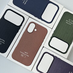 适用iPhone17promax布纹镂空手机壳苹果17Pro挂绳保护壳17Air磁吸