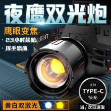 天火头戴式强光头灯手电筒夜钓鱼头灯双光源感应头灯矿灯登山赶海