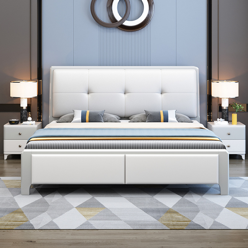 美式轻奢实木床软包床1.5m现代简约欧式主卧双人床美式风格经济型