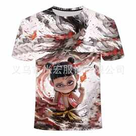 夏季爆款热销哪吒创意之魔童T恤闹海系列潮流短袖青少年哪吒衣服