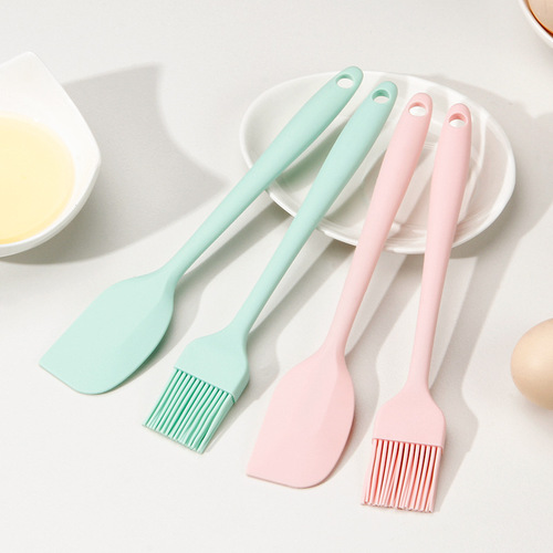 High-temperature resistant silicone brush, food-grade seasoning brush, pancake griddle brush, sauce spreader, scraper, no shedding, barbecue brush set