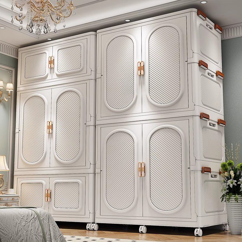 Adult Wardrobe Folding Installation-Free Simple Thickened Large Full-Hanging Wardrobe European-Style Home Bedroom Durable Wardrobe