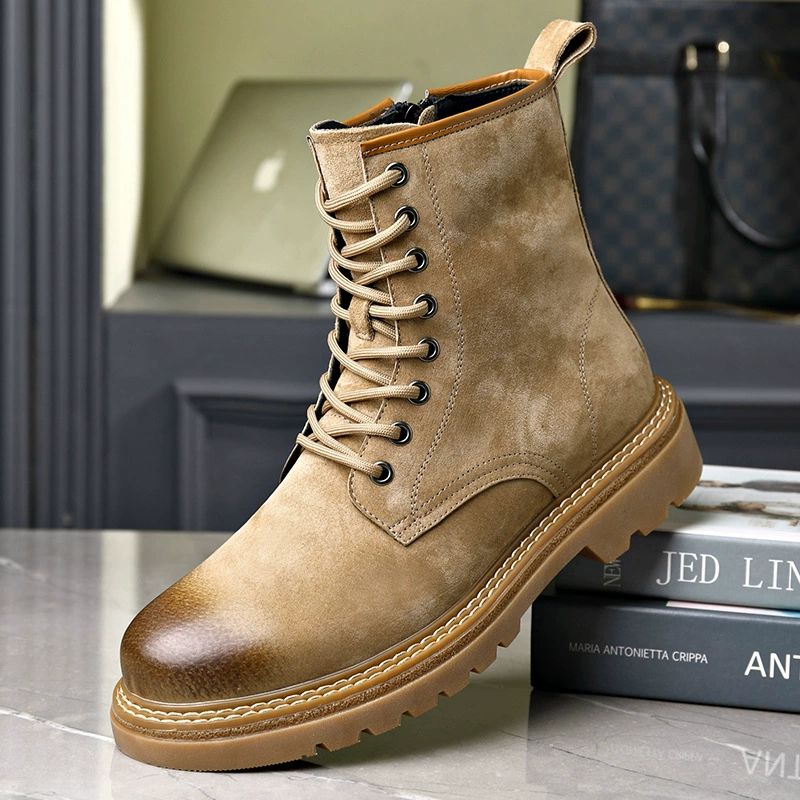 Универсальные мужские высокие ботинки Martens в английском стиле, коллекция 2023 года, хаки/черный 38-44