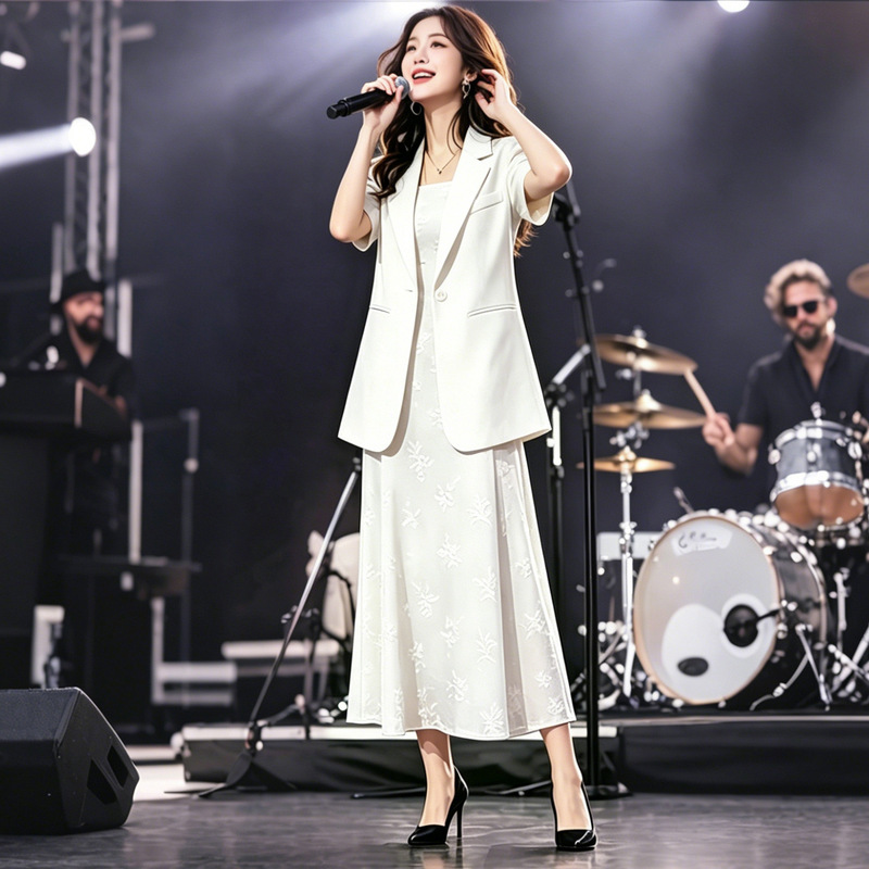 Xz179-Thin Style Suit Plus Size Women's Korean Style Work Clothing Slimming Satin Short-Sleeved Suit Sun Protection Shirt Jacket Summer Xz179-Thin Style Suit Plus Size Women's Korean Style Work Clothing Slimming Satin Short-Sleeved Suit Sun Protection Shirt Jacket Summer