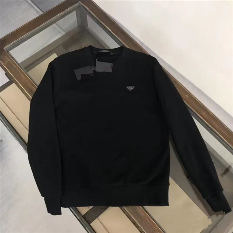 Foreign trade cross-border P brand autumn and winter new men's and women's pure cotton sweatshirt with triangle logo, round neck, loose fit, sporty trendy long-sleeve shirt Foreign trade cross-border P brand autumn and winter new men's and women's pure cotton sweatshirt with triangle logo, round neck, loose fit, sporty trendy long-sleeve shirt