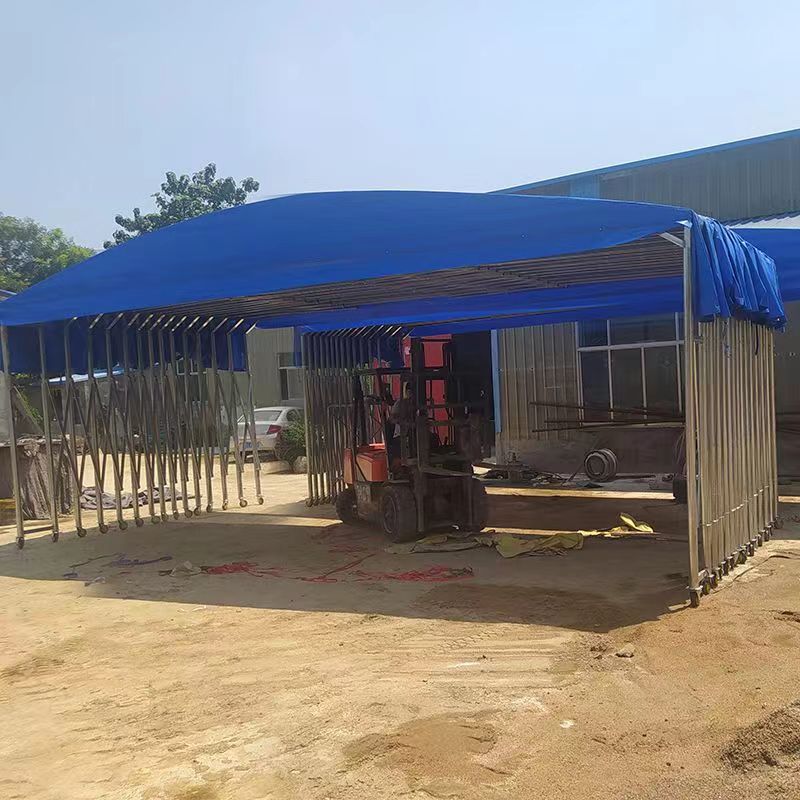 伸缩移动仓储篷户外活动推拉雨棚 排档夜市摊篷布 桥梁加棉蒸养蓬