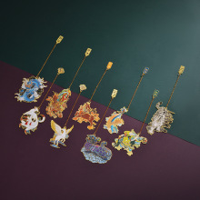 山海经瑞兽古典金属书签 创意复古吊坠文艺书签 节日礼品文创书签