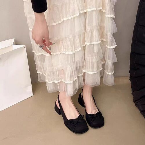 French bow tie headband sandals for women, new spring and summer fashion, versatile and comfortable temperament, thick-sole sandals