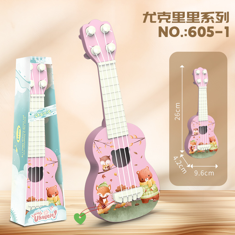 Fábrica de simulación directa ukelele de simulación de los niños guitarra puede jugar iluminación instrumento musical educativo Juguete musical