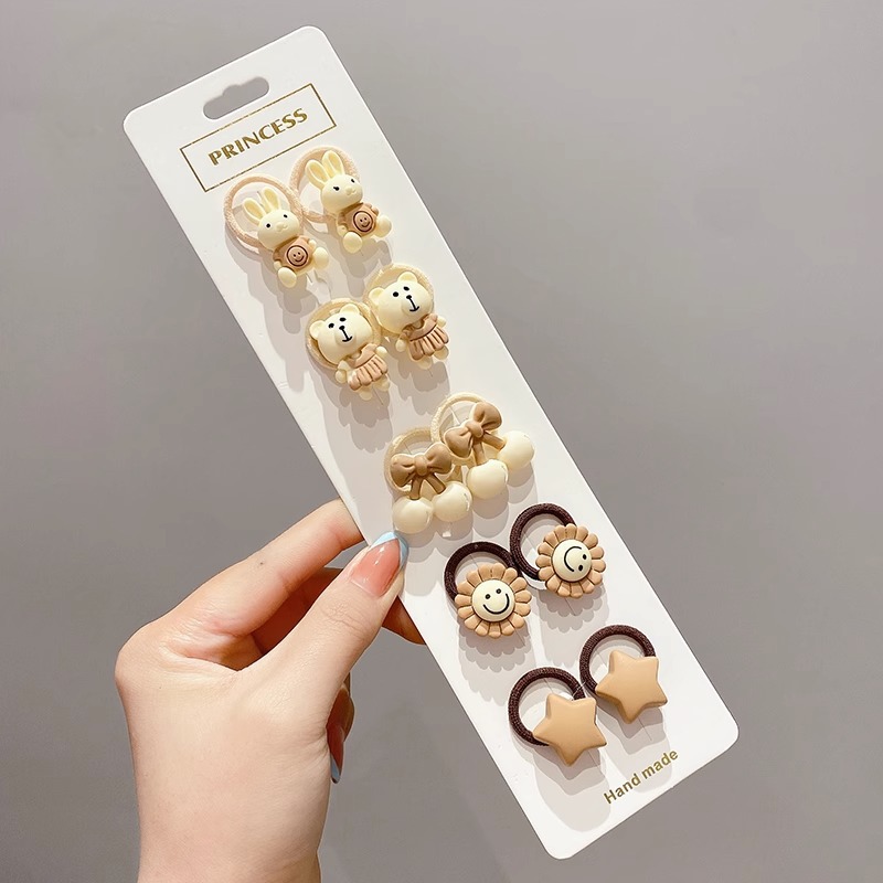 Los niños de dibujos animados oso banda de goma banda de pelo no duele el Pelo elástico bebé lazo banda de pelo de tamaño pequeño cuerda de pelo femenino