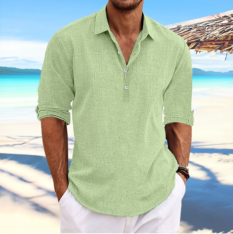 Men's Solid Color Streetwear Turndown Long Sleeve Loose Men's Tops display picture 6