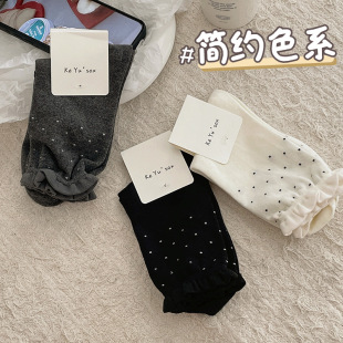 Polo Point Bubble Mouth Lace Socks for Children Ins Girl Ballet Style All-Match Internet Celebrity JK Cute Stocking Stacked Stocking