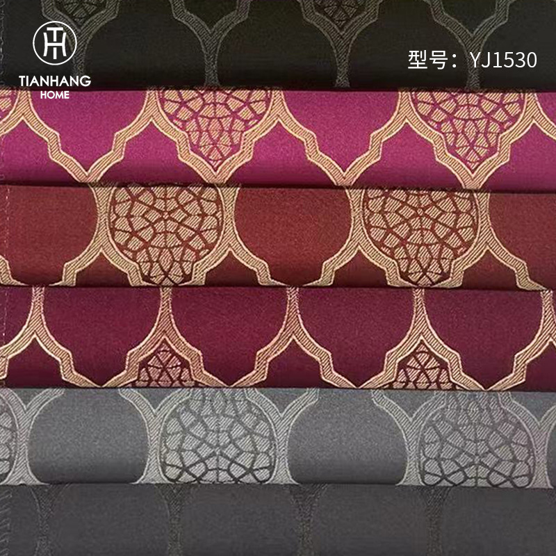 厂家直销高精密提花布 新中式沙发布有现货可批发 小花纹工程面料