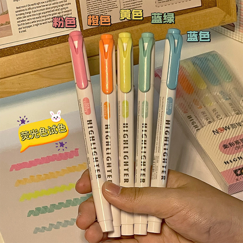 ダブルヘッド蛍光ペン30色セット学生マークペン重点マーカー高颜値カラー手帳ペン卸売り|undefined