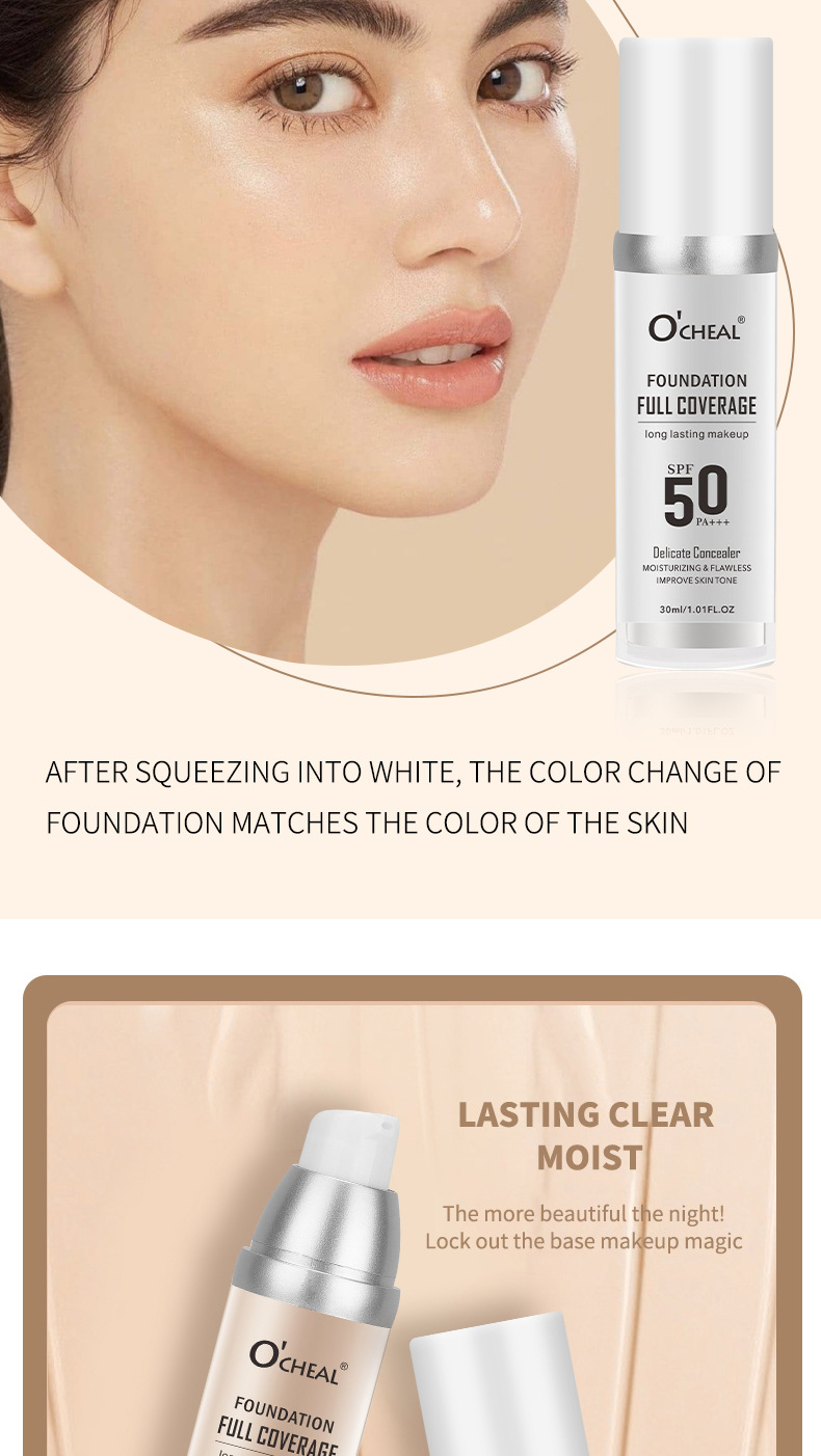 OCHEAL Warm Concealer Langanhaltend feuchtigkeitsspendende, wasserfeste, schweißresistente, Make-up-erwärmende und hautaufhellende Flüssigkeit_voghion.com