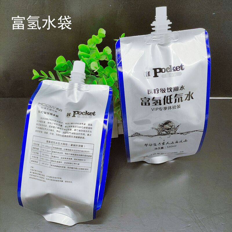 Color Printed 550ml Aluminum Foil Hydrogen-Rich Water Bag Four-Side Sealing Low Tritium Water Pure Aluminum Packaging Bag High Barrier Liquid Suction Nozzle Bag Color Printed 550ml Aluminum Foil Hydrogen-Rich Water Bag Four-Side Sealing Low Tritium Water Pure Aluminum Packaging Bag High Barrier Liquid Suction Nozzle Bag