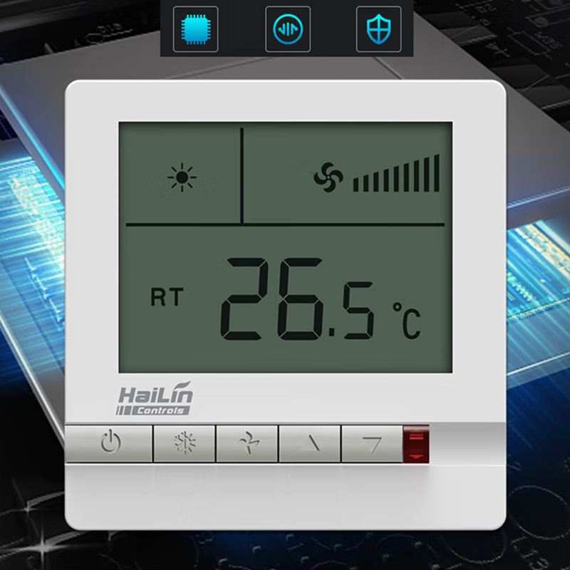 Hailin Thermostat Central Air Conditioning Control Panel Lcd Fan Coil Switch Hl108Db2 108Db2-Rl