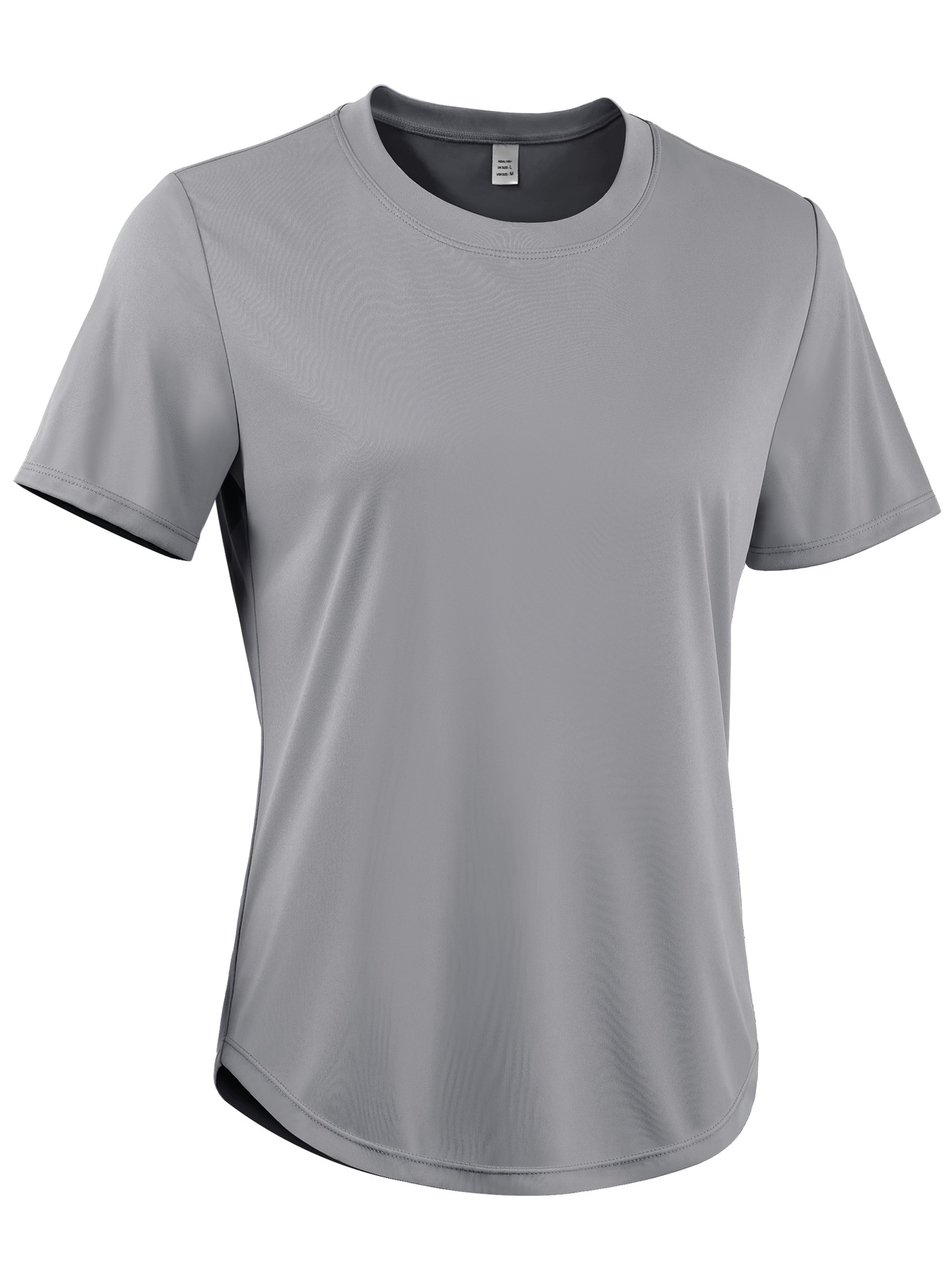 F8235 mujer color sólido protector solar transpiración sudor absorbible yoga ropa de fitness correr cuello redondo camiseta de manga corta camiseta deportiva image 6