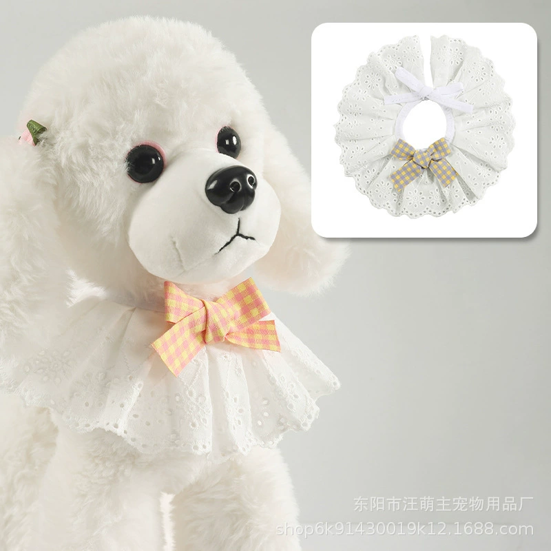 Симпатичные хлопковые домашние животные кружевное полотенце для слюны кошачий маленький собачий нагрудник для домашних животных кукольный орнамент для украшения