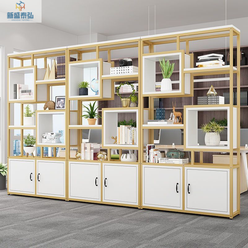 Gabinete de pantalla de sala de estar en el estante de la oficina para almacenar gabinete de partición de hierro forjado moderno combinación de gabinete de puerta de entrada