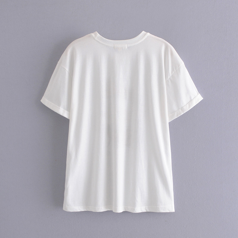 round neck short sleeve print T-shirt  NSAM30934