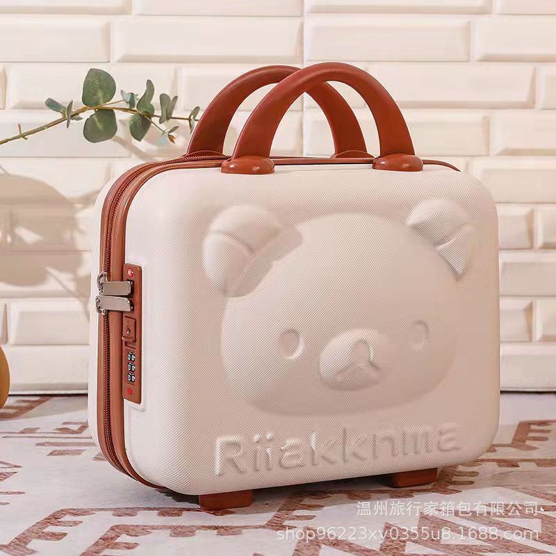 Hand Mini Luggage Case 14 Inch 16 Inch Makeup Gift Box Small Storage Bag with Combination Lock Cartoon Bear Hand Mini Luggage Case 14 Inch 16 Inch Makeup Gift Box Small Storage Bag with Combination Lock Cartoon Bear