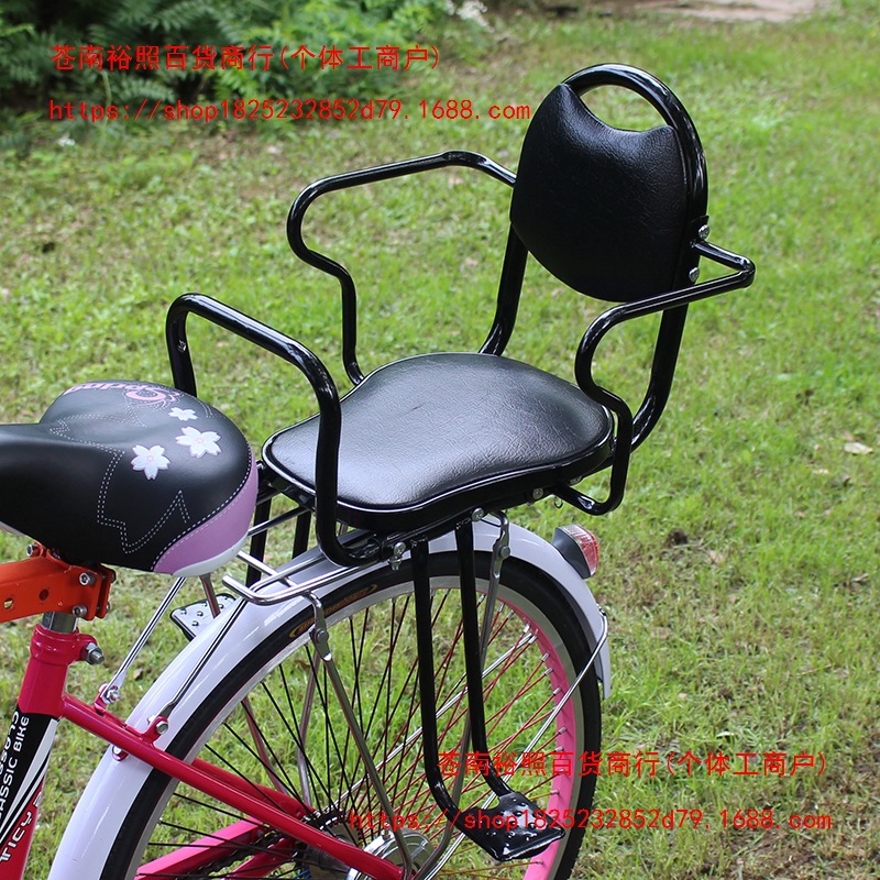 Electric bicycle child seat, rear-mounted, for kids, students, and babies, with a thickened and widened cotton rain cover for wind protection