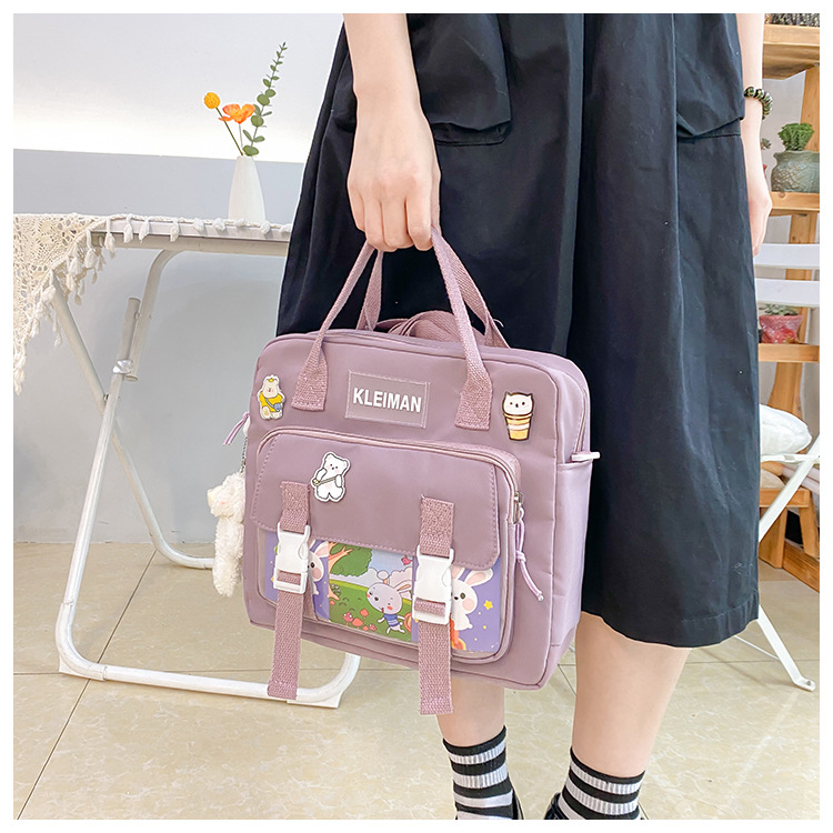 Book bag, handbag, canvas bag, large-capacity crossbody bag for girls, single-shoulder bag for primary school students, tutorial bag for classes, tutoring undefined