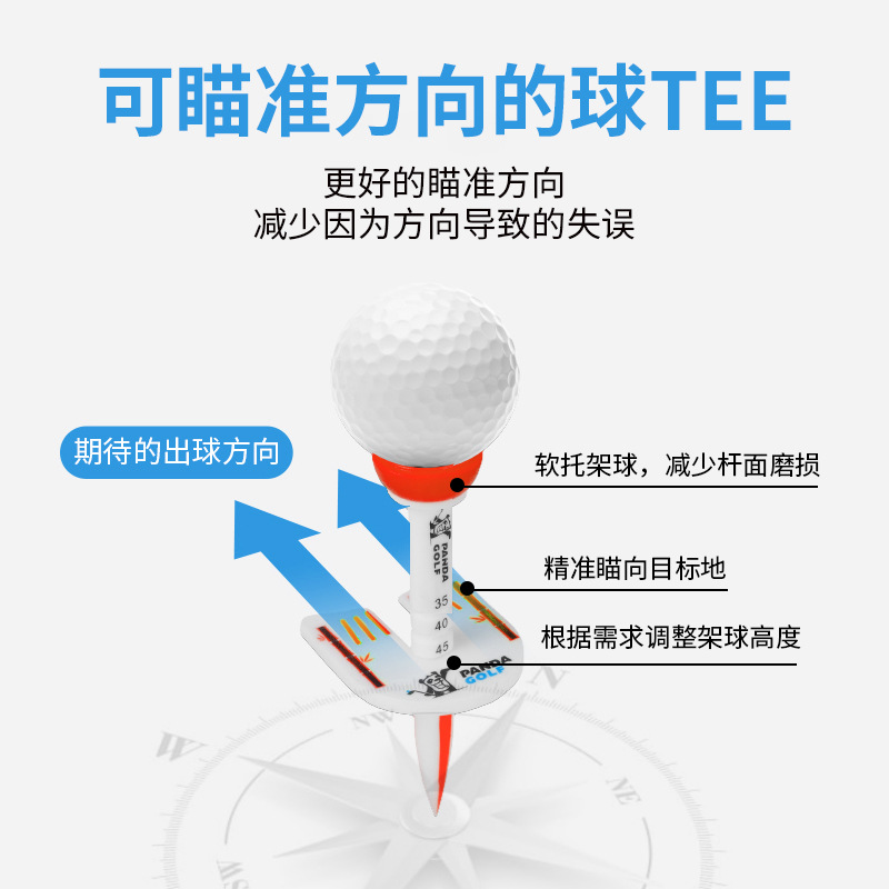 FUENTE Suministro directo de fábrica en stock suministro de golf TEE Golf limit Ball nail Golf tee cross-border caliente