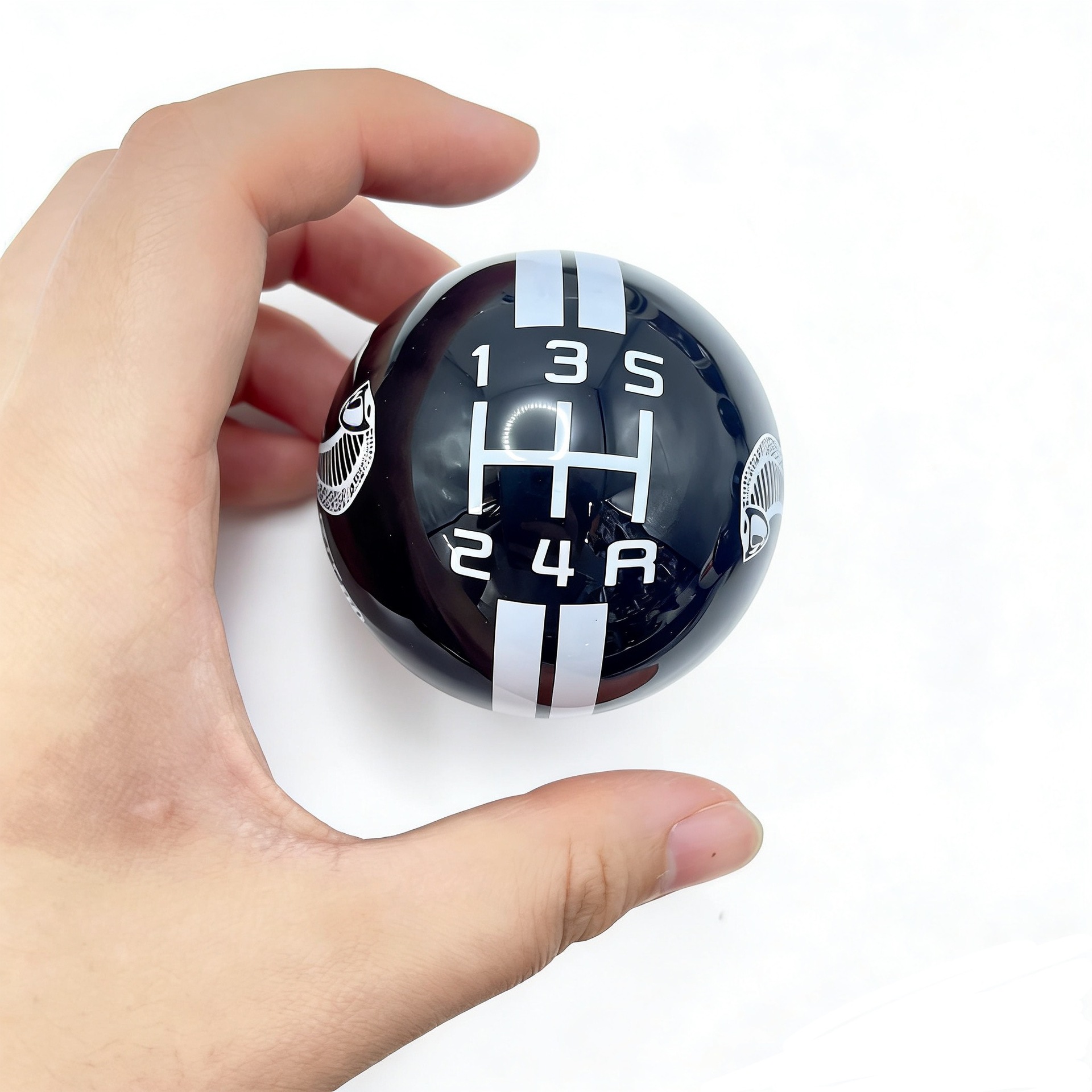 Car Modification with Gear Shift Lever, Black Mustang 5-Speed Spherical Manual Gear Shift Knob